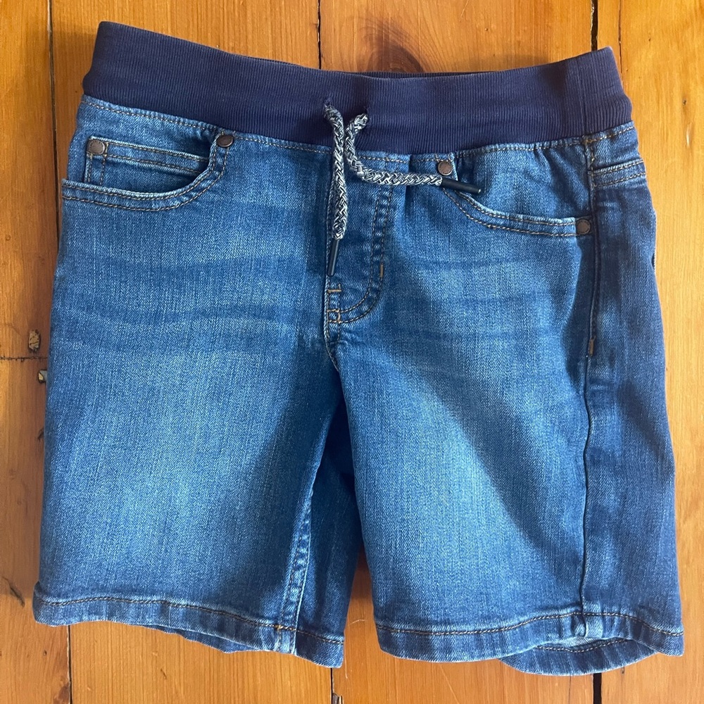 Boys Lands’ End pull on denim jean shorts